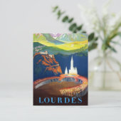 Vintage Lourdes France Travel Briefkaart (Staand voorkant)