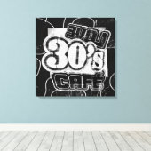 Vintage Love 30's Cafe - Wrapped Canvas Afdruk (Insitu (Houten vloer))