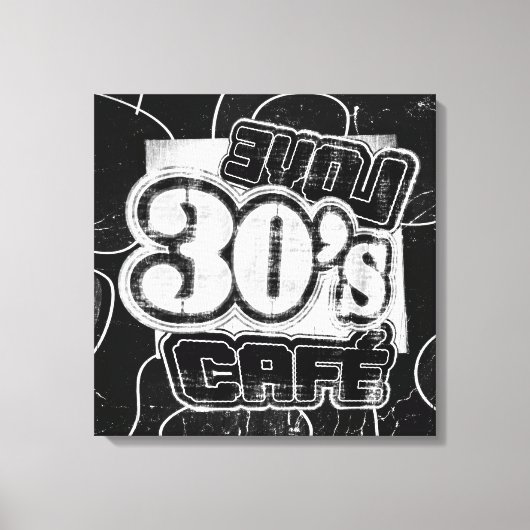 Vintage Love 30's Cafe - Wrapped Canvas Afdruk (Voorkant)