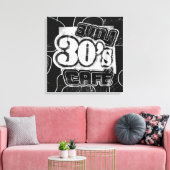 Vintage Love 30's Cafe - Wrapped Canvas Afdruk (Insitu (Woonkamer))
