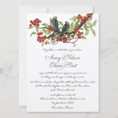Vintage Love Bird Cherry Blossom Wedding Kaart (Voorkant)