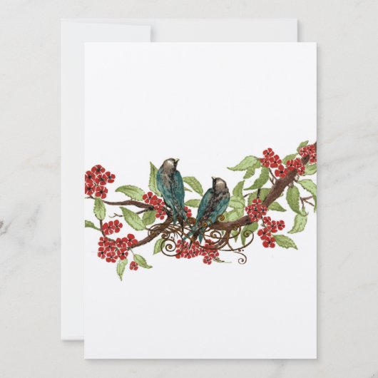 Vintage Love Bird Cherry Blossom Wedding Kaart (Achterkant)