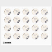 Vintage Love Birds Navy Trouwstickers Ronde Sticker (Vel)