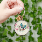 Vintage Love Birds Trouw Sleutelhanger (Hand)