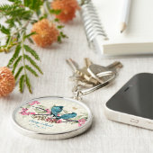 Vintage Love Birds Trouw Sleutelhanger (Zijkant)