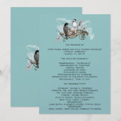 Vintage Love Birds Trouwprogramma Witte Noten Programmakaart (Voorkant / Achterkant)