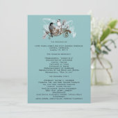 Vintage Love Birds Trouwprogramma Witte Noten Programmakaart (Staand voorkant)