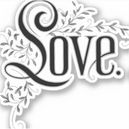 Vintage Love Bloei Sticker