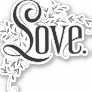 Vintage Love Bloei Sticker