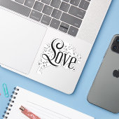 Vintage Love Bloei Sticker (Laptop met iPhone)