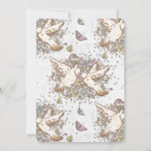 Vintage Love Doves Garden Wedding Kaart (Achterkant)