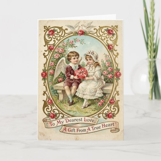 Vintage Love Gift For You Card Kaart (Voorkant)