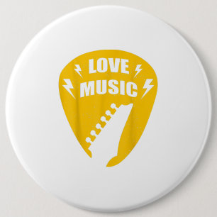 Vintage Love Guitar Music Lover Gift Ronde Button 6,0 Cm