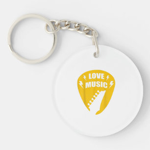 Vintage Love Guitar Music Lover Gift Sleutelhanger