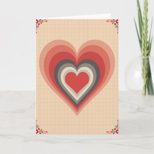 Vintage Love Hart Kaart (Voorkant)
