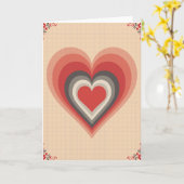Vintage Love Hart Kaart (Gele Bloem)