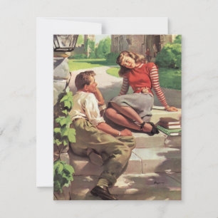 Vintage Love High School Sweethearts Save de Datum The Date