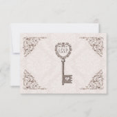 Vintage Love Key Wedding RSVP (Voorkant)