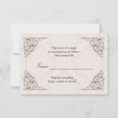 Vintage Love Key Wedding RSVP Kaartje (Achterkant)