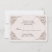 Vintage Love Key Wedding RSVP Kaartje (Achterkant)