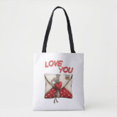 Vintage Love Letter Valentine Heart Tote Bag (Voorkant)