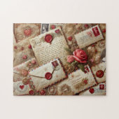 Vintage Love Letters Romantic Collage Legpuzzel (Horizontaal)