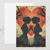 Vintage Love LGBTQ Valentijnsdag  Feestdagenkaart (Voorkant / Achterkant)