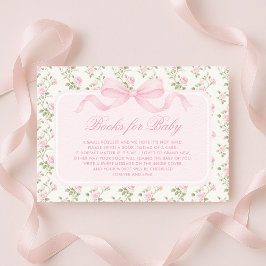 Vintage Love Shack Roze Bloemen Boeken voor Baby M Informatiekaartje