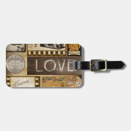 Vintage Love Woman Cinema Chocolate Bagagelabel