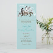 Vintage Love Woodpecker Birds Wedding Invitation Kaart (Staand voorkant)