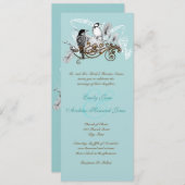 Vintage Love Woodpecker Birds Wedding Invitation Kaart (Voorkant / Achterkant)