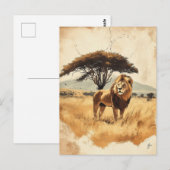 Vintage Löwe in der Savanne Südafrikas Briefkaart (Voorkant / Achterkant)