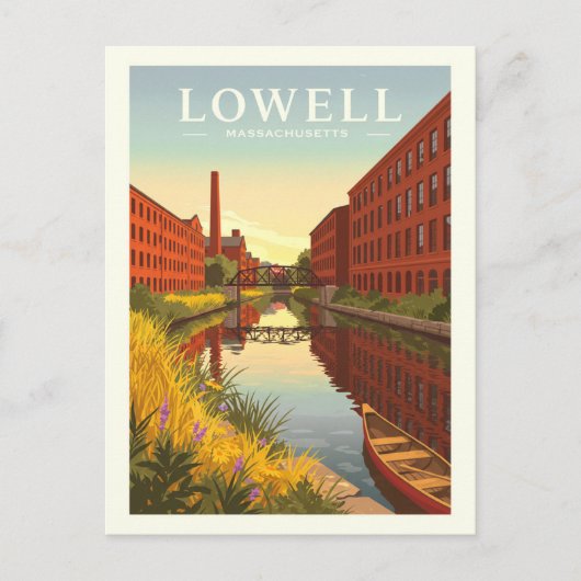 Vintage Lowell Massachusetts Briefkaart (Voorkant)