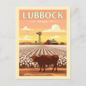 Vintage Lubbock Texas Briefkaart (Voorkant)