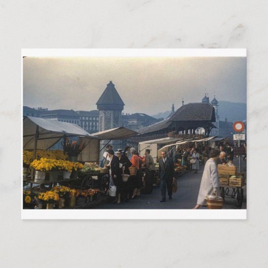 Vintage Lucerne Switzerland Postcard 1959 Briefkaart (Voorkant)