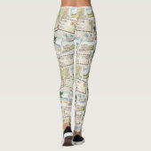Vintage Luchtpost Avontuur (1) Leggings (Achterkant)