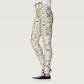 Vintage Luchtpost Avontuur (2) Leggings (Links)