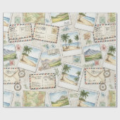 Vintage luchtpostavontuur (1) cadeaupapier (Vlak)