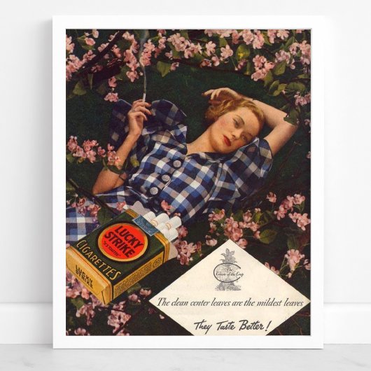 Vintage Lucky Strike Sigaretten Tabak Poster
