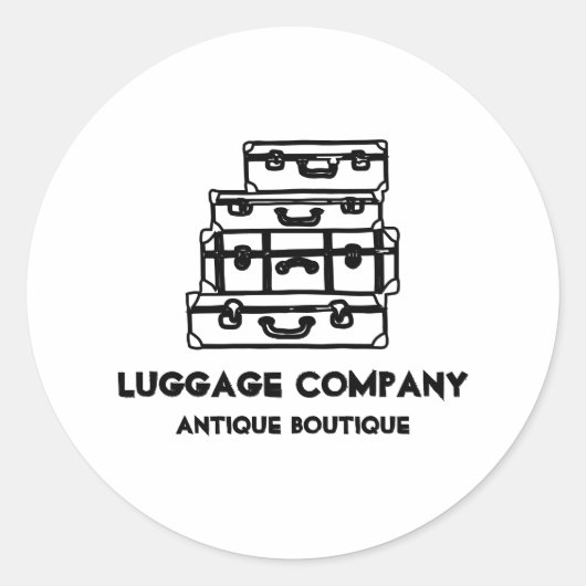 Vintage Luggages Ronde Sticker (Voorkant)