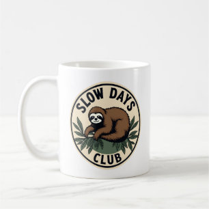 Vintage Luiaard Citaat Funny Slow Living T-Shirt 2 Koffiemok