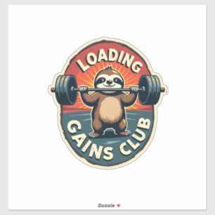 Vintage Luiaard Gym Humor Spieren Installeren Shir Sticker
