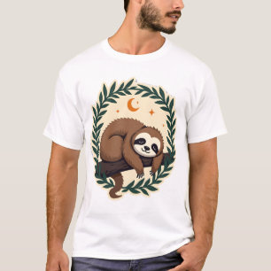 Vintage Luiaard Hart Botanisch Bos Design 2 T-shirt