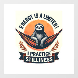 Vintage Luiaard Zonsondergang Retro Bos Dieren Kun Raamsticker