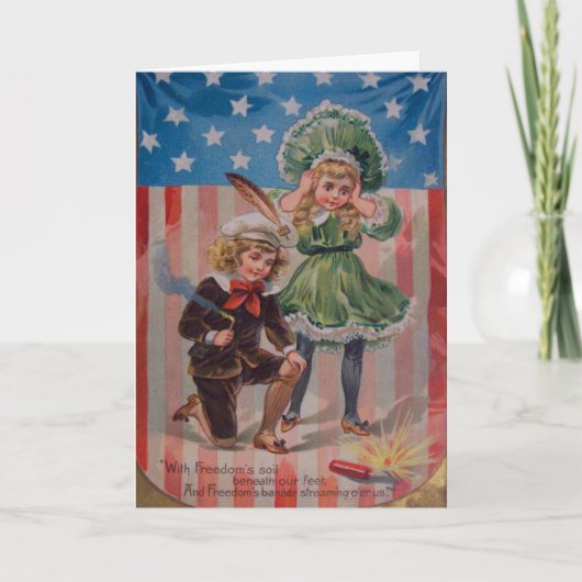 Vintage Luid Vuurwerk Kaart (Voorkant)