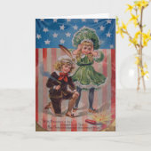 Vintage Luid Vuurwerk Kaart (Gele Bloem)