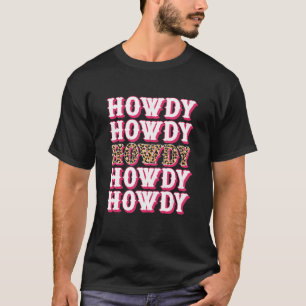 Vintage Luipaard Howdy Rodeo Westers Zuiden T-shirt