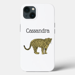 Vintage Luipaard Jachtluipaard Gevlekt Kat Tekenin iPhone 13 Hoesje