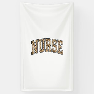 Vintage Luipaard Verpleegster Varsity T-shirt Ontw Spandoek