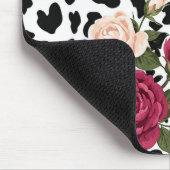 Vintage Luipaardprint met Rozen Muismat (Hoek)